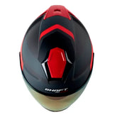 Casco Shaft Pro 240Dv Maison Gris Rojo Visor Iridium Rojo